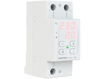 Реле напряжения с контролем тока Welrok VI-32 red