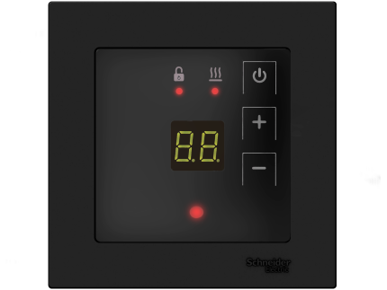 Терморегулятор ТР-09 Атлас Дизайн черный в рамки Schneider Electric